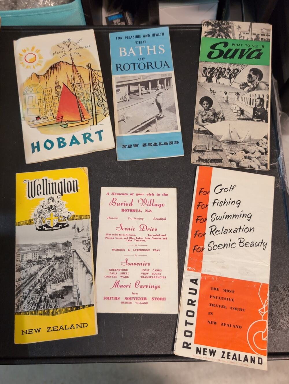 Vintage Travel Brochures Lot New Zealand Hobart Tasmania Rotorua